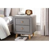 George Oliver Grey Fabric 2-Drawer Nightstand Wood/Upholstered in Gray | 16.14 H x 19.88 W x 23.03 D in | Wayfair C55FF8E51F394379A9DA2E3BB0558439