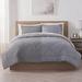 Serta Supersoft Cooling Bed Set, Reversible Bedding Comforter & Solid Sheet Set Polyester/Polyfill/Microfiber in Gray | Twin XL | Wayfair
