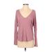 Express Long Sleeve Top Pink Plunge Tops - Women's Size Small