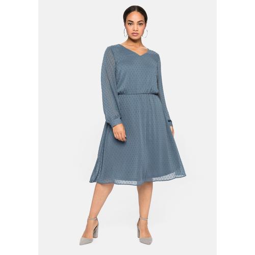 Sheego Abendkleid, mit 3D-Effekt, Unterkleid blau Damen Abendkleid Abendkleider Kleider