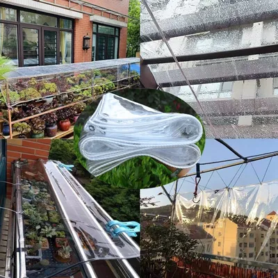 TarLII-Gril imperméable en PVC transparent couverture imperméable pour plantes de jardin extérieur