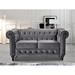 Brooks Velvet Upholstered Classic Chesterfield Loveseat