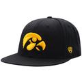 Men's Top of the World Black Iowa Hawkeyes Team Color Fitted Hat