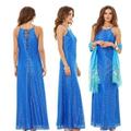 Lilly Pulitzer Dresses | Lilly Pulitzer Angel Lace Maxi Dress Xs | Color: Blue/Silver | Size: Xs