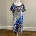 Anthropologie Dresses | Anthropologie Moulinette Soeurs Skyleaf Blue And Gray Silk Short Sleeve Dress | Color: Blue/Gray | Size: S