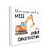 Stupell Industries This Room Is Under Construction Kids' Room Sign Oversized Stretched Canvas Wall Art By Jennifer Mccully Canvas in Orange | Wayfair