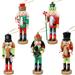 The Holiday Aisle® 5 Piece Nutcracker Christmas Hanging Figurine Ornament Set Wood in Red/Green | 5.25 H x 1.25 W x 1.25 D in | Wayfair