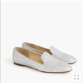 J. Crew Shoes | J.Crew Glitter Smoking Slipper Driver Loafer Shoe | Color: Gray/Silver | Size: 6.5