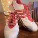 Adidas Shoes | Adidas Leather Golf Shoes. Breast Cancer Details. 7.5. White With Pink Details | Color: Pink/White | Size: 7.5