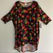 Lularoe Tops | Lularoe Irma Hi-Lo Floral Roses Colorful Top | Color: Black/Red | Size: L