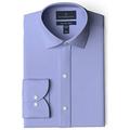 Buttoned Down Men's Slim Fit Non-Iron Shirt with Kent Collar, Blue (with Pocket),17" Neck 38" Sleeve
