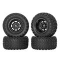 RC Station 4PCS 12mm Hex RC Wheels and Tires 1/10 Scale Off-Road Tires PreGlued/Mounted RC Tires and Wheels Rim Set with Foam Inserts for RC Short Course Crawler Truck Tires for Traxxas Arrma Redcat