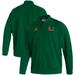 Men's adidas Green Miami Hurricanes 2021 Sideline Woven Primeblue Full-Zip Bomber Jacket