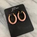 J. Crew Jewelry | J.Crew Enamel Oval Hoop Earrings | Color: Gold/Pink | Size: Os