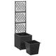 Tidyard Trellis Raised Bed with 1 Pot Wood Garden Planter with Trellis 30x30x107 cm Poly Rattan Black