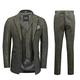 Tweed 3 Piece Suit for Mens Vintage Green Herringbone 1920s Classic Tailored Fit [SUIT-DANE-D2-GREEN-36]