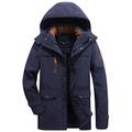 Parka Men Winter Warm Cotton Jacket Hooded Coat Military Jacket (blue, 4XL)