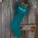 Personalization Mall Cozy Cable Personalized Stocking in Green/Blue | 21 H x 7.75 W in | Wayfair 21010-T