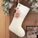 Personalization Mall Snowflake Personalized Family Christmas Stocking Polyester in White | 17.5 H x 7.5 W in | Wayfair 32714-P