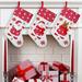 The Holiday Aisle® 17.5" Polar Fleece Christmas Holiday Stockings Polyester in Red | 17.5 H x 8.5 W in | Wayfair 18CE7ED98F294AA9BE7B179C80A89F3A