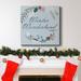 The Holiday Aisle® Snowy Christmas III-Premium Gallery Wrapped Canvas - Ready To Hang Canvas, in Black/Blue/Green | 16 H x 16 W in | Wayfair