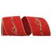 The Holiday Aisle® Floral Ribbon Fabric in Red | 4 H x 4 W x 4 D in | Wayfair C7A83C57BDCC41FF930EB502C2A08EF5