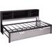 Latitude Run® LNIE Renell Daybed Bed & Trundle In Black & Silver Metal in Black/Gray | 39 H x 50 W x 79 D in | Wayfair