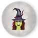 Black/Green 60 x 60 x 0.13 in Area Rug - The Holiday Aisle® Witches Hat Halloween Design Chenille Area Rug CRH1322IV3 Chenille | Wayfair