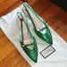 Gucci Shoes | Gucci Bamboo Heel Shoes | Color: Gold/Green | Size: 5.5