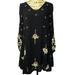 Free People Dresses | Free People Black Floral Embroidered Boho Dress | Color: Black/Blue | Size: Xs