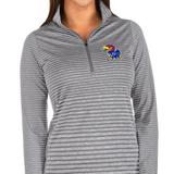 Women's Antigua Gray/Heathered Gray Kansas Jayhawks Pace Half-Zip Pullover Jacket