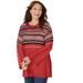 Plus Size Women's Fair Isle Pullover Sweater by Catherines in Classic Red (Size 3X)
