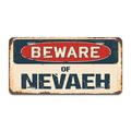 SignMission Beware of Nevaeh Aluminum Plate Frame Aluminum in Black/Gray/Red | 12 H x 6 W x 0.1 D in | Wayfair A-LP-04-890