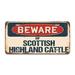 SignMission Beware of Scottish Highland Cattle Aluminum Plate Frame Aluminum in Black/Gray/Red | 12 H x 6 W x 0.1 D in | Wayfair A-LP-04-1057