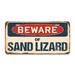 SignMission Beware of Sand Lizard Aluminum Plate Frame Aluminum in Gray | 12 H x 6 W x 0.1 D in | Wayfair A-LP-04-1045