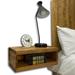 Latitude Run® Honey Stained Floating Nightstand/Bedside Table. Handcrafted w/ Real Wood. Mounts On Wall. Easy Installation. Rustic Décor. Wood | Wayfair