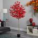 The Holiday Aisle® Autumn Ficus Fall Tree -Piece 60 inch Artificial Ficus Tree in Free Standing Set in Red | 72 H x 29 W x 20 D in | Wayfair