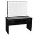 Latitude Run® SlayStation Plus 3.0 Makeup Vanity Desk w/ Mirror & Glow Pro Vanity Mirror for Room Decor Wood in Black | Wayfair