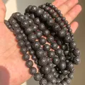 Pierre de lave volcanique noire naturelle Perles rondes pour la fabrication de bijoux 4 6 8 10 12