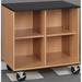 Stevens ID Systems Science 4 Compartment Cubby w/ Casters Wood in Brown | 36 H x 36 W x 24 D in | Wayfair 84300 Z36-024-10