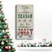 The Holiday Aisle® Jolly Season Type Premium Gallery Wrapped Canvas - Ready To Hang Metal in Gray/Green/Red | 40 H x 20 W x 1.5 D in | Wayfair