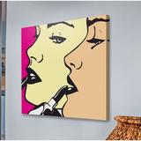 Everly Quinn Girls 1 by Josh Ruggs - Wrapped Canvas Painting Canvas in Black/Brown/Pink | 24 H x 24 W x 1.5 D in | Wayfair