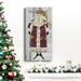 The Holiday Aisle® Jolly Santa Premium Gallery Wrapped Canvas - Ready To Hang Canvas, Solid Wood in Green/Red/Yellow | 16 H x 8 W x 1 D in | Wayfair