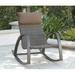 Red Barrel Studio® Marielle - Woven Bucket Porch Outdoor Rocking Lounge Chair w/ Headrest Pillow. in Brown | 38.03 H x 39.13 W x 27.72 D in | Wayfair