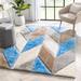 White 63 x 47 x 1.8 in Area Rug - Well Woven Geometric Grey Light Blue Area Rug Polyester | 63 H x 47 W x 1.8 D in | Wayfair LOL-47-4