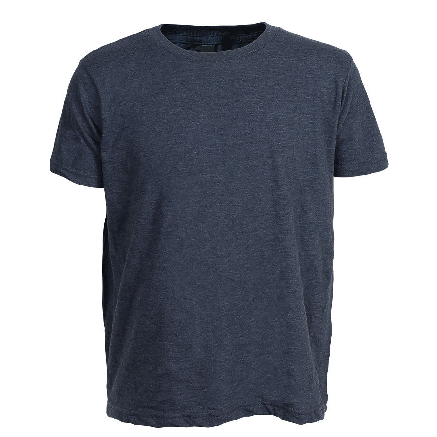 Tultex 0235TC Youth Fine Jersey T-Shirt in Heather Denim size Medium | Cotton 235