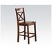 Wooden Counter Height Chair with Cross Back, Set of 2 - 39 H x 21 W x 18 L Inches