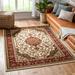 Well Woven Medallion Traditional Persian Floral Oriental Border Ivory Red Area Rug - 3'11" x 5'3"