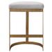 26" Ivanna Gold Half Circle Counter Stool Tailor Fit White Cushion