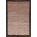 Checkered Gabbeh Kashkoli Oriental Wool Area Rug Hand-knotted Carpet - 5'0" x 7'10"